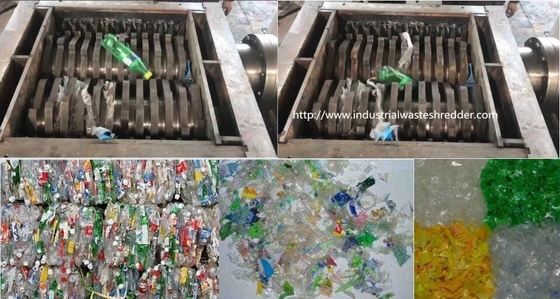 ভালো দাম বোতলগুলি বেল প্লাস্টিকের বর্জ্য শ্রেডিং মেশিন ডুয়াল শ্যাফট স্বয়ংক্রিয় ওভারলোড সুরক্ষা অনলাইন