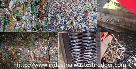 ভালো দাম স্ক্র্যাপ অ্যালুমিনিয়াম শ্রেডার মেশিন 2 মোটর ক্যান বেলের জন্য কম গতিতে ড্রাইভ করে অনলাইন
