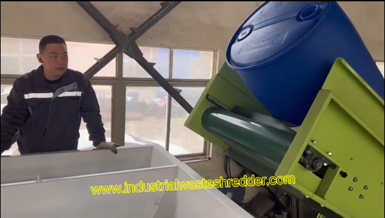 উচ্চ দক্ষতা বর্জ্য প্লাস্টিক ব্যারেল Shredder,200L এইচডিপিই আইবিসি ড্রাম ডুয়াল শ্যাফ্ট Shredder সিই সঙ্গে,গ্যালন প্লাস্টিক ড্রাম Crusher 1000kg প্রতি ঘন্টা,রাসায়নিক প্লাস্টিক ড্রাম প্রাক Shredder